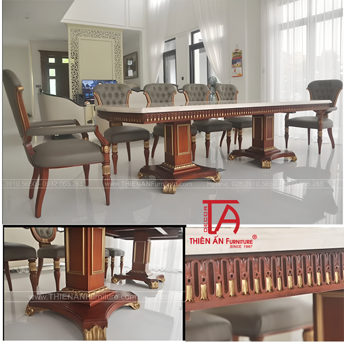 Bàn Ăn Phong Cách Cổ Điển TA 8030