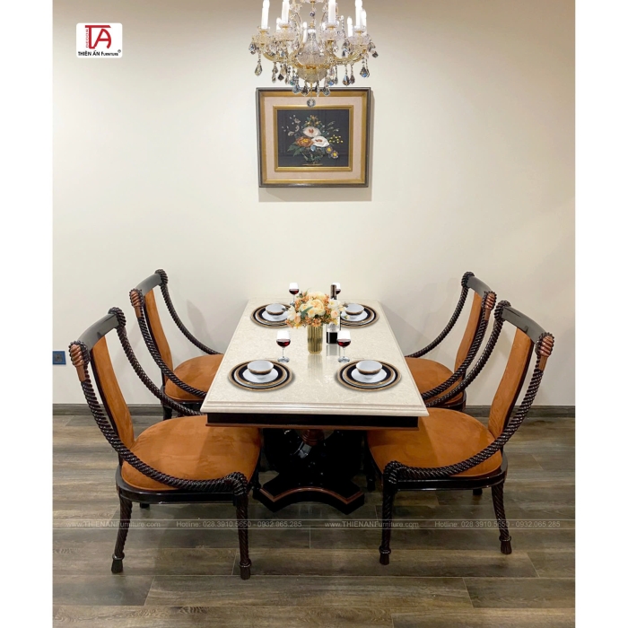 Bộ Bàn Ăn Bán Cổ Điển TA 8008