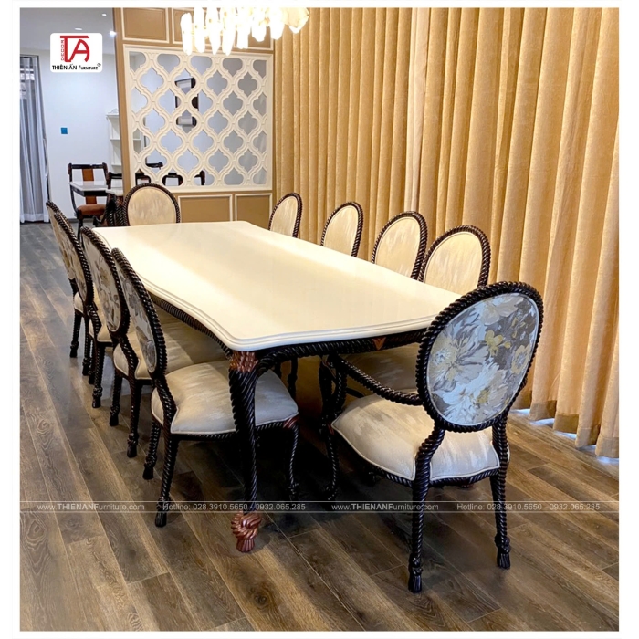 Bộ Bàn Ăn Bán Cổ Điển TA 8009