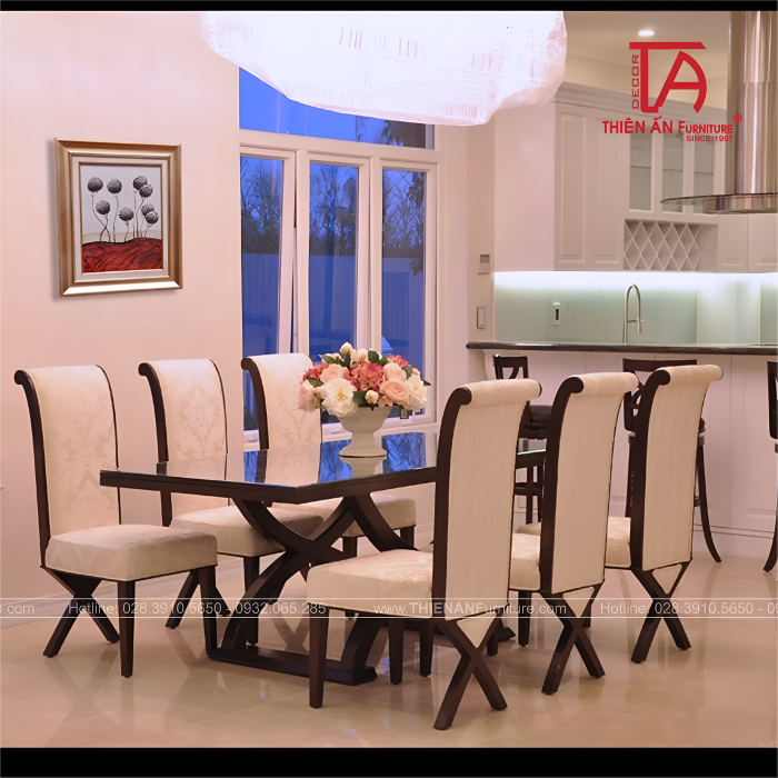Bộ Bàn Ăn Bán Cổ Điển TA 8016