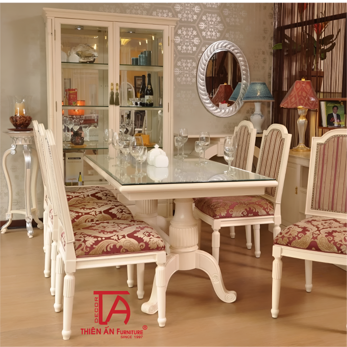 Bộ Bàn Ăn Bán Cổ Điển TA 8025